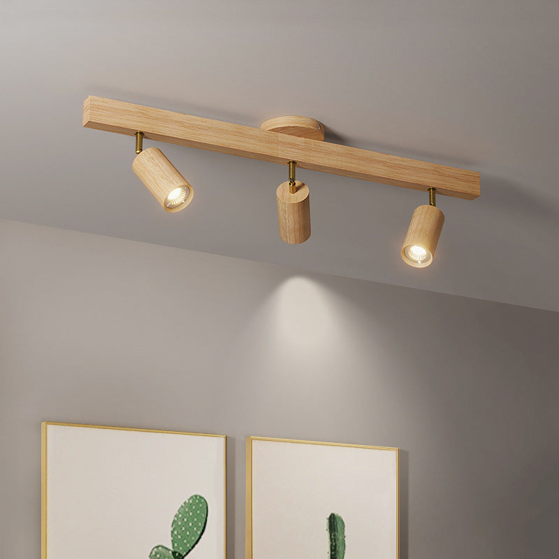 Wood Grain Track Light | Adjustable Ceiling Lighting for Living Room | Lologe