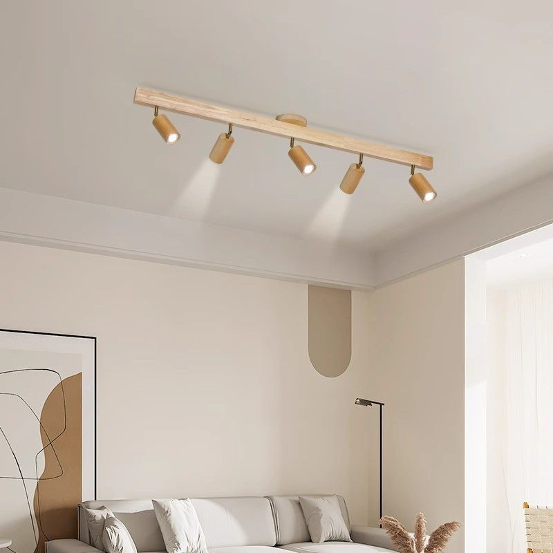 Wood Grain Track Light | Adjustable Ceiling Lighting for Living Room | Lologe