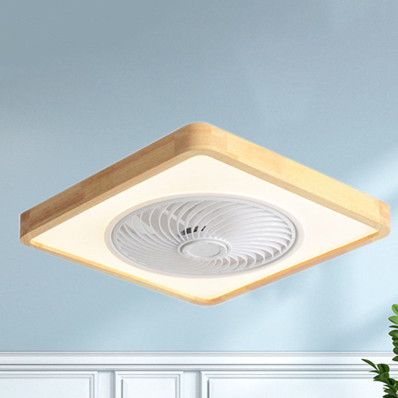 Modern Wood Geometric LED Ceiling Fan Light | Semi-Flush Mount | Lologe