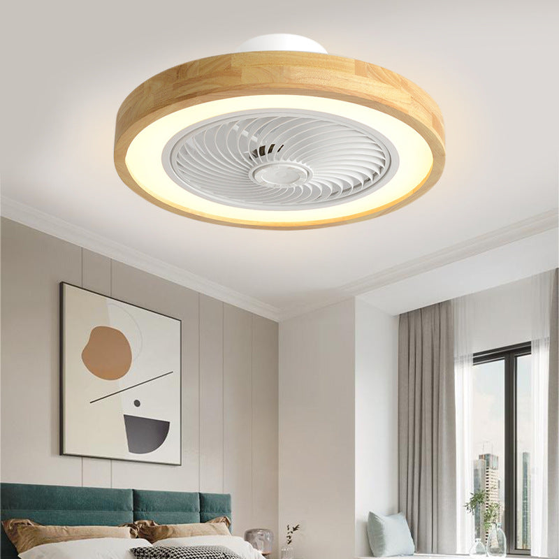 Modern Wood Geometric LED Ceiling Fan Light | Semi-Flush Mount | Lologe