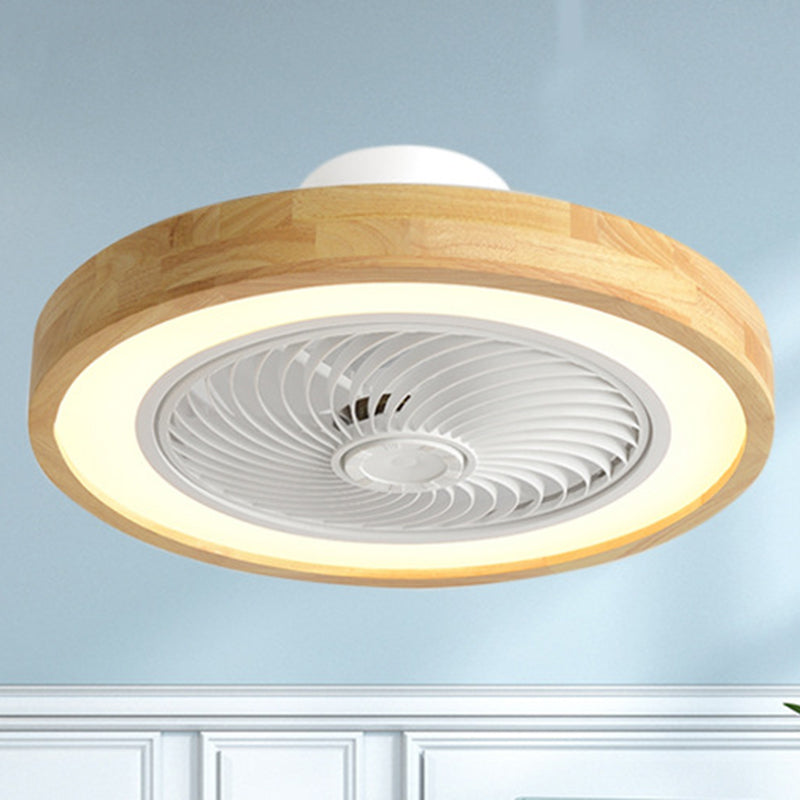 Modern Wood Geometric LED Ceiling Fan Light | Semi-Flush Mount | Lologe