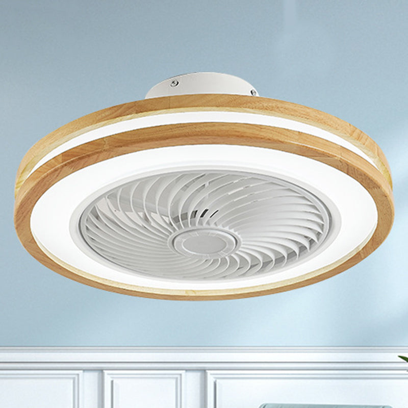Modern Wood Geometric LED Ceiling Fan Light | Semi-Flush Mount | Lologe
