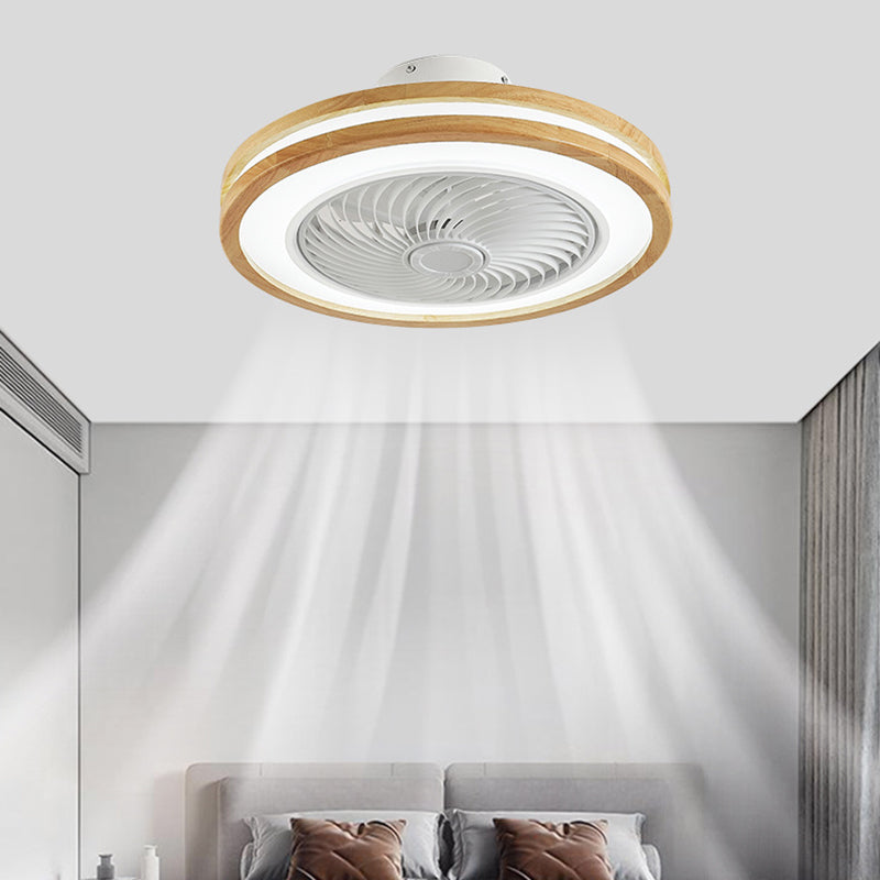 Modern Wood Geometric LED Ceiling Fan Light | Semi-Flush Mount | Lologe