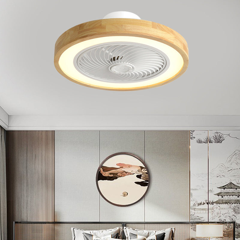 Modern Wood Geometric LED Ceiling Fan Light | Semi-Flush Mount | Lologe