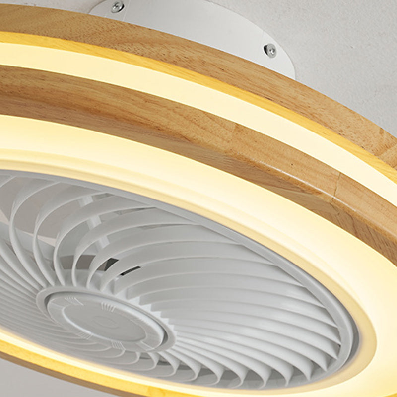 Modern Wood Geometric LED Ceiling Fan Light | Semi-Flush Mount | Lologe