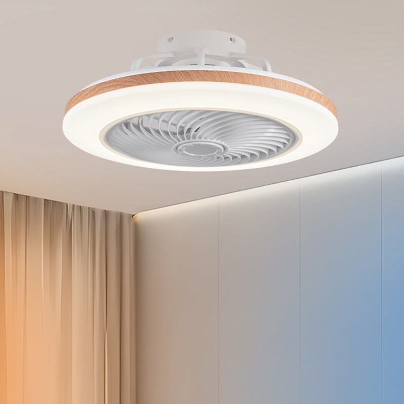 Modern Wood Geometric LED Ceiling Fan Light | Semi-Flush Mount | Lologe