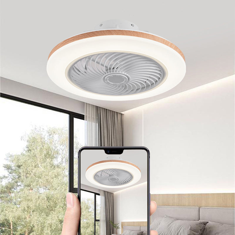 Modern Wood Geometric LED Ceiling Fan Light | Semi-Flush Mount | Lologe