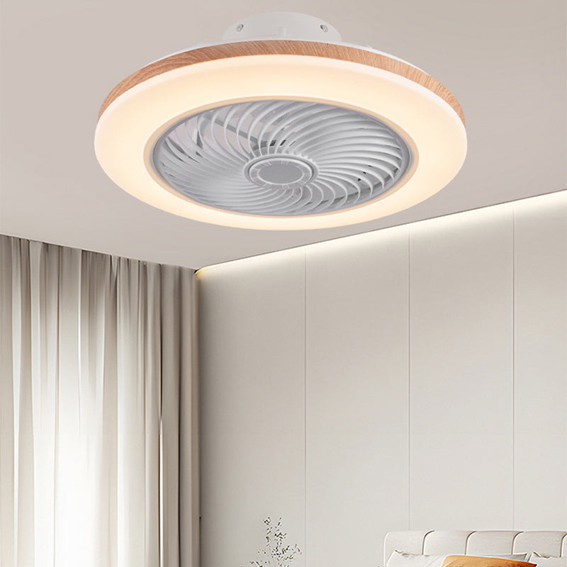 Modern Wood Geometric LED Ceiling Fan Light | Semi-Flush Mount | Lologe