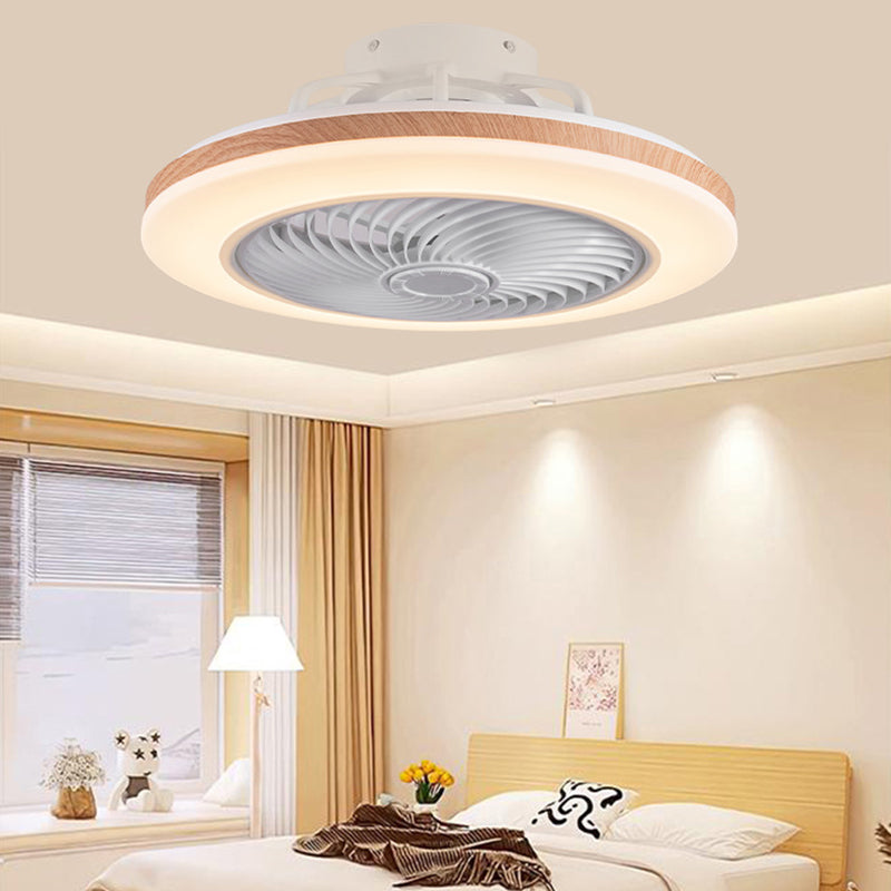 Modern Wood Geometric LED Ceiling Fan Light | Semi-Flush Mount | Lologe