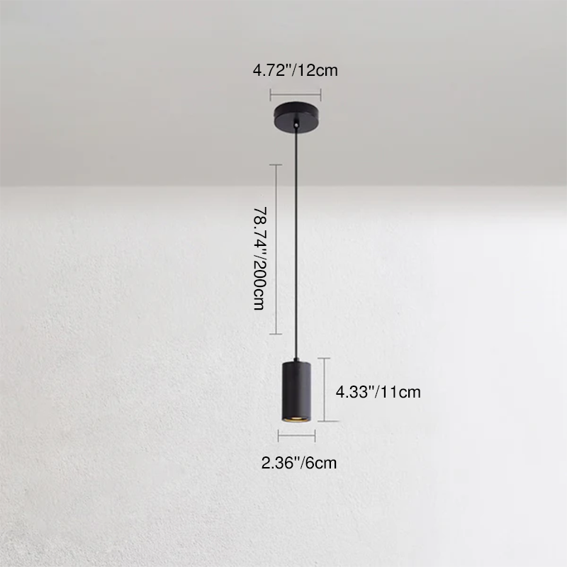 Pendant Light Dining Room | Iron Minimalist Column Design Black Gold Finish | Lologe