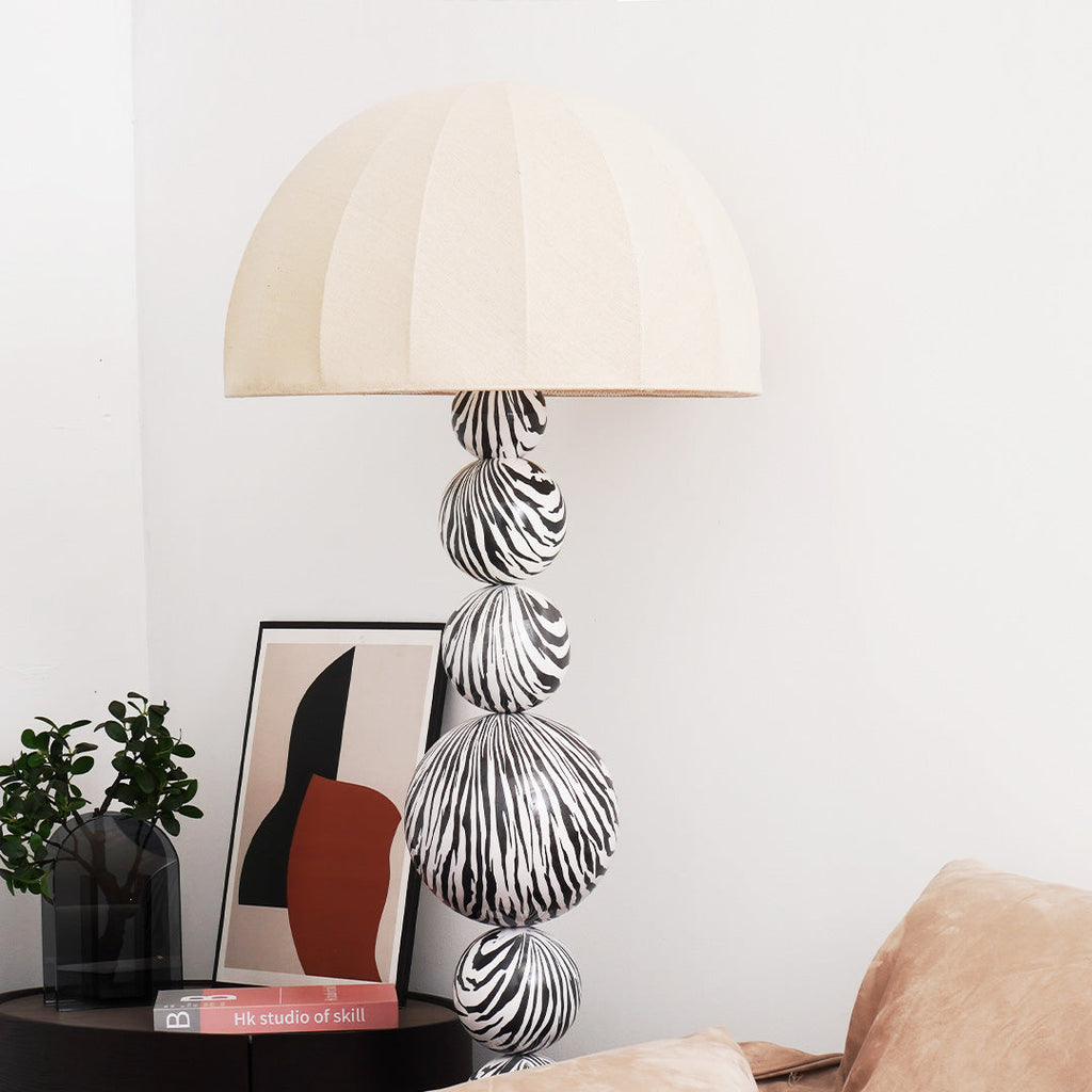 Zebra Floor Lamp | Animal Art Standing Light for Living Room Decor | Lologe