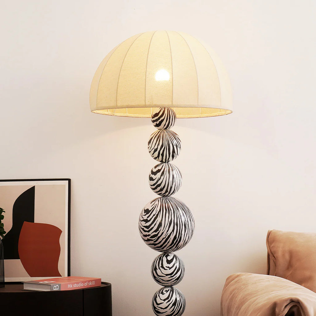 Zebra Floor Lamp | Animal Art Standing Light for Living Room Decor | Lologe