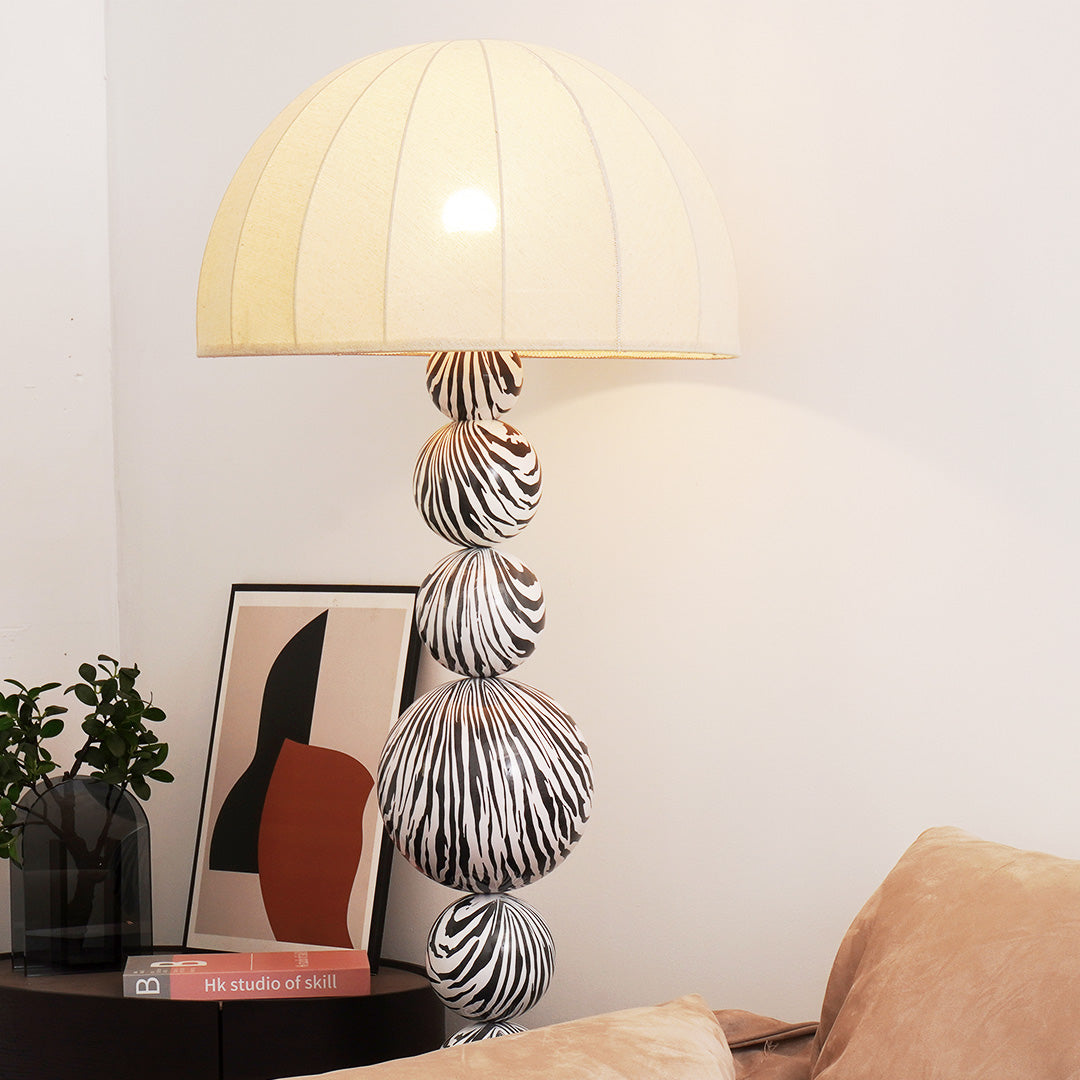 Zebra Floor Lamp | Animal Art Standing Light for Living Room Decor | Lologe