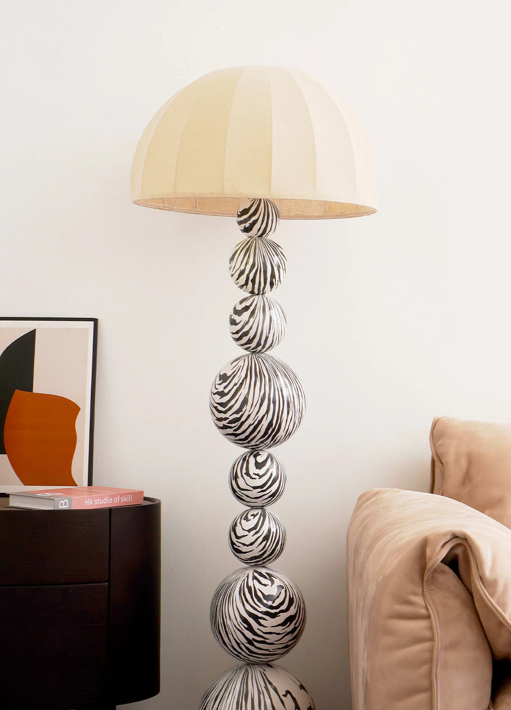 Zebra Floor Lamp | Animal Art Standing Light for Living Room Decor | Lologe