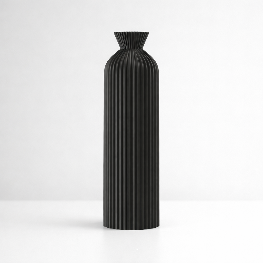 Rillova - Ribbed Tabletop Decorative Vase- Displaying Dried Botanicals