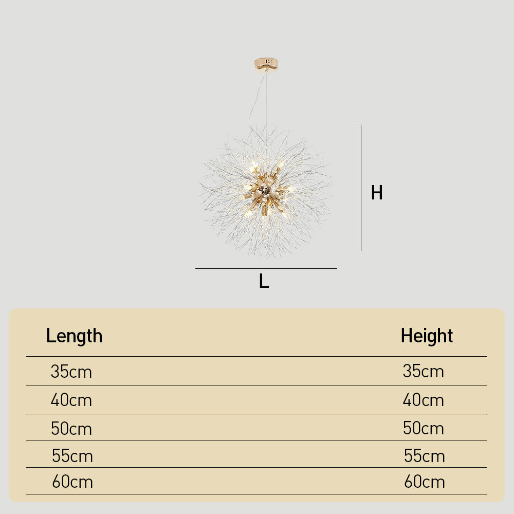 Modern Dandelion Crystal Chandelier | Dining Room | Luxury Firework Pendant | LED Light | Lologe