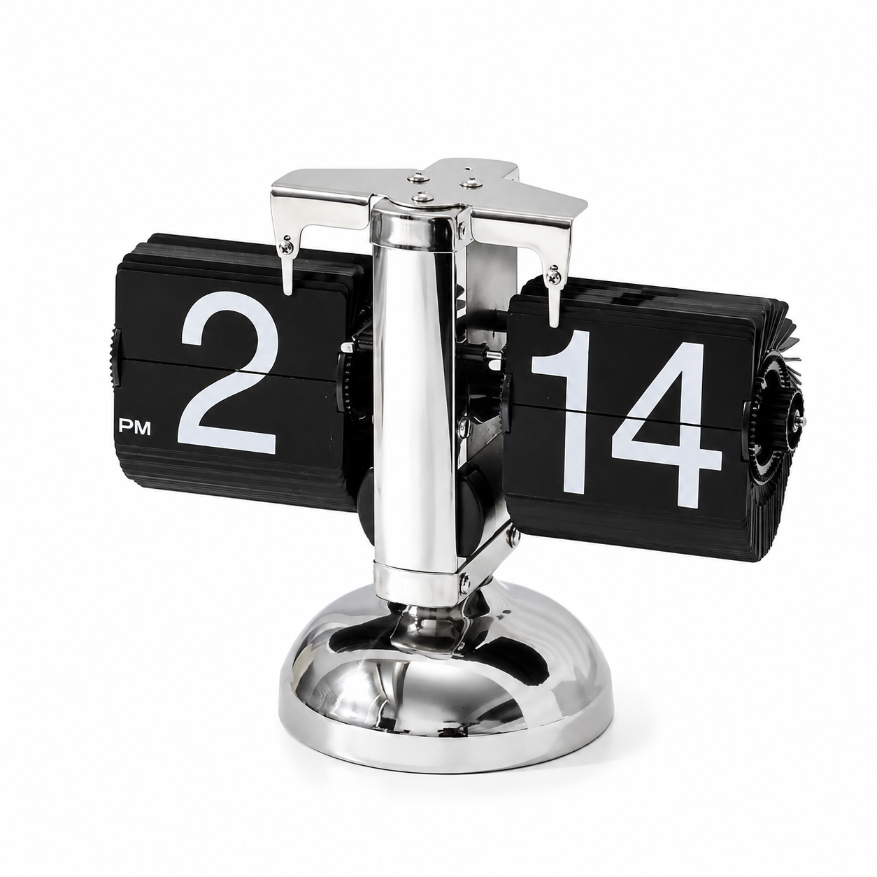 Retro Flip Clock | Stainless Steel | Modern Design | Desktop Display | Minimalist Home Decor | Lologe