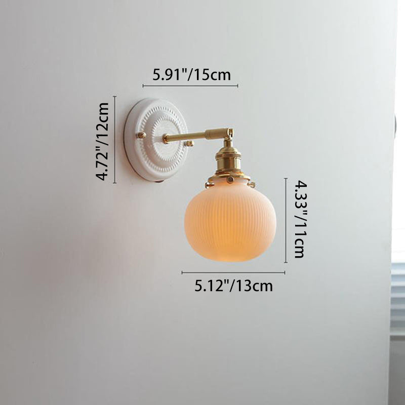 Vintage Ceramic Brass Wall Sconce | Living Room Round Design | Lologe