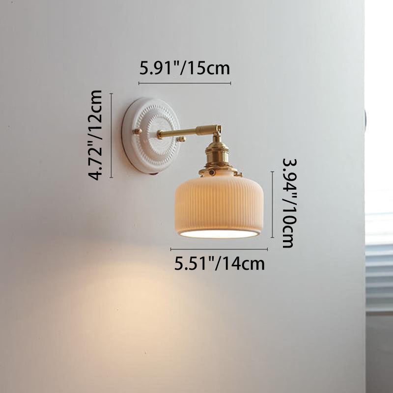 Vintage Ceramic Brass Wall Sconce | Living Room Round Design | Lologe