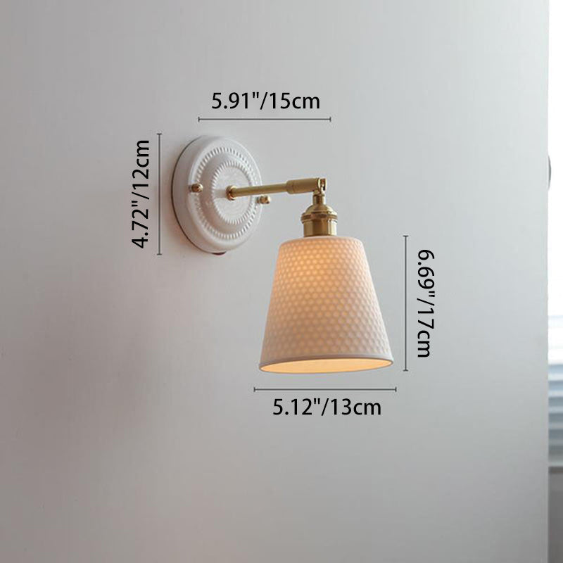 Vintage Ceramic Brass Wall Sconce | Living Room Round Design | Lologe