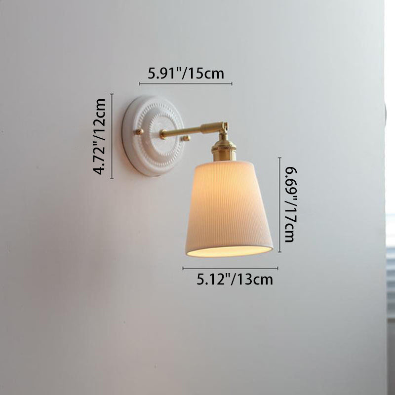 Vintage Ceramic Brass Wall Sconce | Living Room Round Design | Lologe