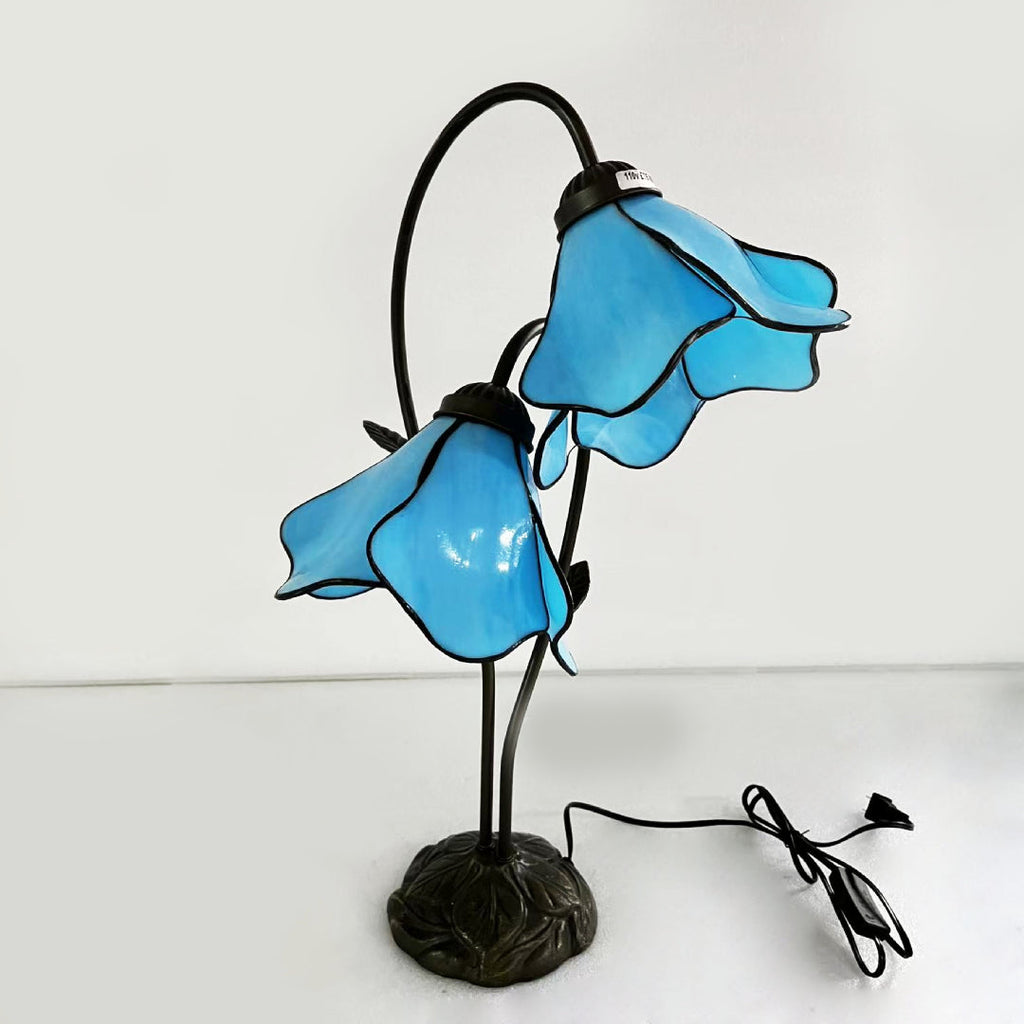 Flower Table Lamp | Bedroom Living Room Metal Glass Floral Design | Lologe